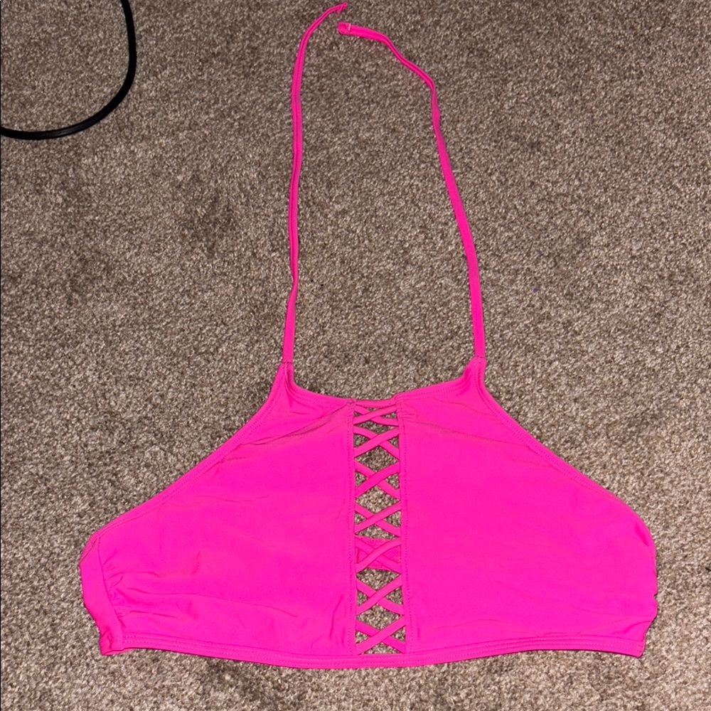 No Boundaries Pink Bikini Top